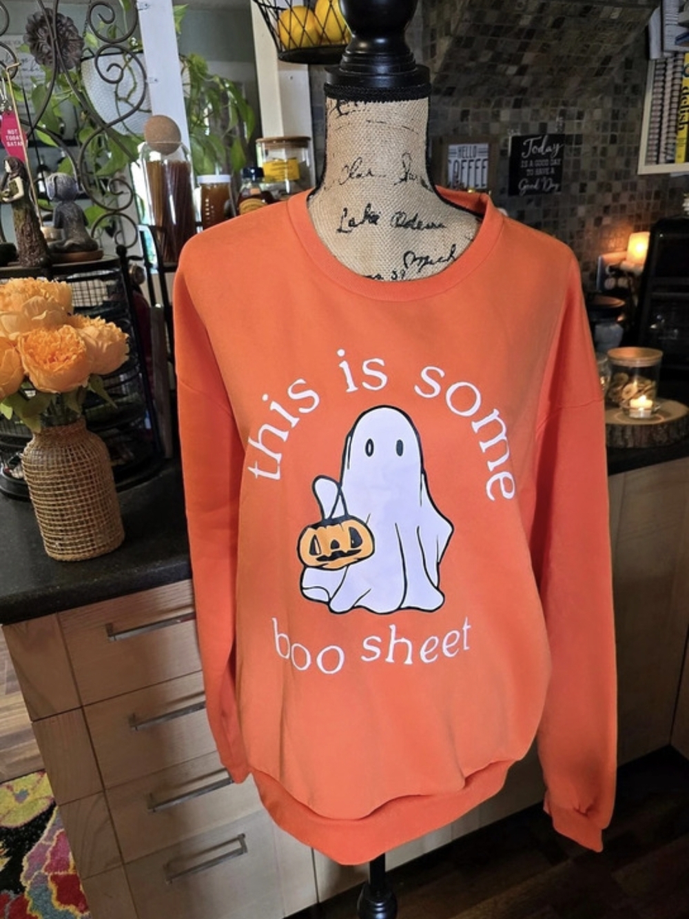 Ghost Pumpkin Graphic Sweatshirt Size 2XL